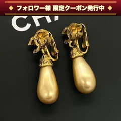 シャネル ココマーク パール メタル ホワイト ゴールド イヤリング