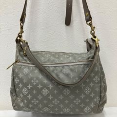 ラシットタグ付きベージュリバーシブル 斜めがけショルダーバッグ 