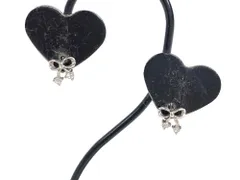 クレージュ　courreges　ラインストーン　リボン　ピアス　幅0.6cm　K10/WG　送料無料