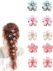 クリップ 可愛 前髪クリップ 真珠のヘアクリップ 子供 10個セット 女の子 5色 女性 花 誕生日 ミニ 結婚式 ヘアクリップ 卒業式 YACHUN 入学式