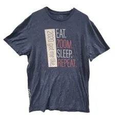 デロッシ　メンズTシャツ　青　XL　ヴィンテージ　夏服　USA古着【3485】