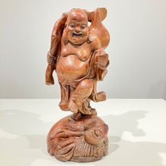 大型38cm】木彫 寿老人 七福神 置物 縁起物 開運 長寿 木製 - メルカリ