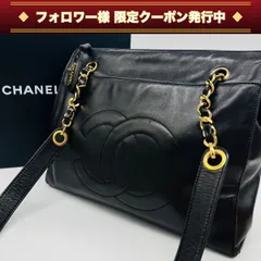 CHANEL シャネル ココマーク チェーン　トートバッグ ブラック　ゴールド レザー ラムスキン