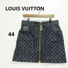 LOUIS VUITTON ルイヴィトン デニム ミニスカート モノグラム 44 MADE IN ITALY 総柄