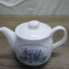 キャラクター食器 陶器製 「不思議の国のアリス」ティーポット 急須  中古品 W582