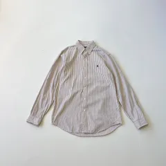 【現行・CLASSIC FIT】ラルフローレン ストライプシャツ ブラウン Mサイズ　T1445 A5