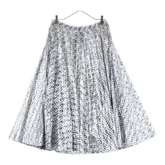 FENDI (フェンディ) ズッカ総柄プリント ホイル プリーツ ロング フレア スカート シルバー レディース FQ7121 A9FEのサムネイル