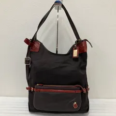 2057　PELLE BORSA　ペレボルサ　 トートバッグ　3way　リュック　 セッテ　レザー　ナイロンジャガード　 ブラウン×レッド系　茶　赤　 レディースのサムネイル