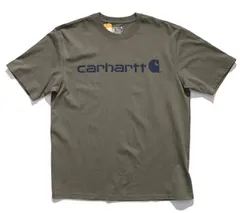 カーハート【CARHARTT】 K195　ロゴ Tシャツ　ダスティ・オリーブ　Mサイズ