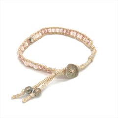 美品】スワロフスキー LOVE ブレスレット マグネット式 ローズゴールド 