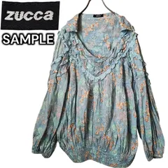 ズッカ archive 90s 00s ペイズリー 総柄 フリル シャツ ブラウス ビジュー ギャザー 希少 サンプル品 ZUCCA Paisley Ruffle Blouse Mサイズ相当　小野塚秋良　アーカイブのサムネイル