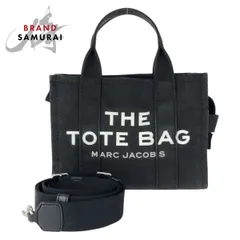 MARC JACOBS マークジェイコブス ザ トート バッグ スモール 2way ブラック ホワイト シルバー金具 キャンバス ミニトートバッグ 601007【中古】
