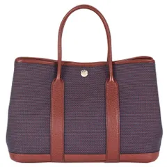 エルメス HERMES ガーデンパーティ TPM トートバッグ □Q刻印 ブルードマルト ルージュアッシュ トワルクリスクロス ブッフルスキッパー【中古】のサムネイル