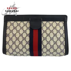 GUCCI グッチ ヴィンテージ シェリーライン グレー GGスプリームキャンバス 422 39 012 クラッチバッグ セカンドバッグ メンズ 601598【中古】