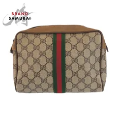 GUCCI グッチ ヴィンテージ シェリーライン ベージュ GGスプリームキャンバス 89 01 012 クラッチバッグ セカンドバッグ メンズ 601704【中古】