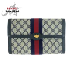 GUCCI グッチ シェリーライン ネイビー レッド GGスプリームキャンバス 67 014 3087 クラッチバッグ セカンドバッグ レディース 601721【中古】