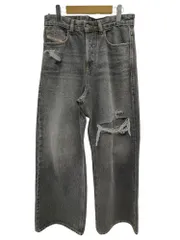 DIESEL (ディーゼル) Relaxed Jeans D-Riseダメージ加工ワイド デニム パンツ 007f6 W28 180/74A ブラック メンズ/025