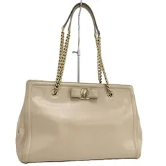 Salvatore Ferragamo ハンドバッグ チェーン レザー ベージュ系 21G508