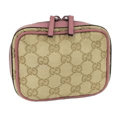 GUCCI GGキャンバス アクセサリーポーチ ブラウン - メルカリ