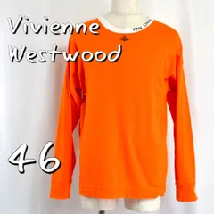 【美品】Vivienne Westwood MANヴィヴィアンウエストウッドマン 23年 日本製 ドロップショルダー オーバーサイズ オーブプリント リンガー ロンT 長袖カットソー 139046 5505 46(M) オレンジ 【古着】【中古】【送料無料】のサムネイル