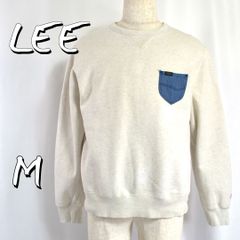 상태좋음 Leeリー 大人気 定番 裏起毛 デニムポケット スウェット トレーナー Vガゼット レイジーSステッチ M オートミール 古着 중고 배송비 무료