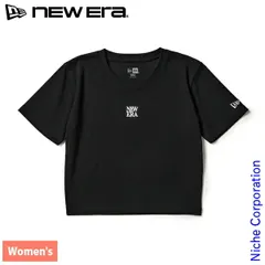 【新品】 ニューエラ  ウィメンズ 半袖 ミニ Tシャツ スクエアロゴ ブラック 14857959-M アウトドア ウェア トップス レディース