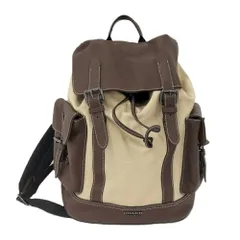 COACH ハドソン バックパック レザー キャンバス ブラウン