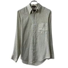 VAN HEUSEN 長袖 チェックシャツ M ホワイト系 マルチカラー ボタンダウン チェック柄 胸ポケット 長袖シャツ 春物 a804-5950