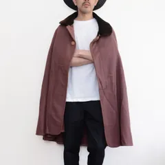 大正ロマン〜昭和レトロ ウール マント ビロード衿付き｜希少カラー・ジャパンヴィンテージ