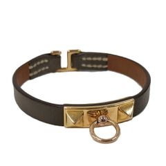美品✨HERMES リヴァルミニ レザーブレスレット ピンク ゴールド金具 
