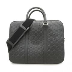 SALE【6db1099-k】Gucci Briefcase Guccissima 435322 Leather Black Silver Hardware 2-way Bag【Used】Men's