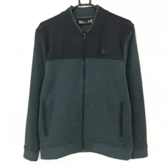 アンダーアーマー ジャケット 杢ダークグレー×黒 裏微起毛 胸元ロゴ  メンズ MD/M ゴルフウェア UNDER ARMOUR