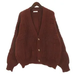 ザラ ZARA ニット カーディガン 長袖 ブラウン M 260416E