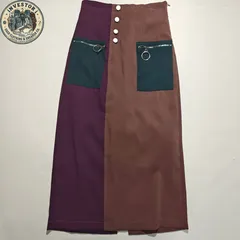 Libby & Rose バイカラー ロングスカート 紫 茶 ジップ 地雷系 韓国 F
