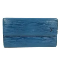 LOUIS VUITTON ポシェットポルトモネクレディ 二つ折り長財布 エピ ブルー M63565