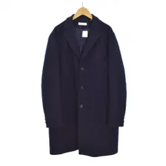 B&Y ユナイテッドアローズ BEAUTY&YOUTH ビューティー&ユース シングルチェスターコート 無地 胸ポケット センターベント ミドル丈 L 紺 ネイビー 1225-133-7323 ■ECA003