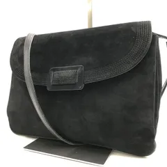 Salvatore Ferragamo　フェラガモ　ショルダーバッグ　スエード×レザー　肩掛け　ブラック系　1760
