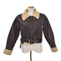 ザラ ZARA ムートン ボア ジャケット XS 茶 ブラウン ■ECD003