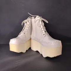 【送料無料】yosuke ヨースケ 厚底ブーツ レディース Mサイズ 靴 シューズ 厚底 ブーツ 中古 ホワイト 白