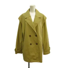 アズールバイマウジー AZUL by moussy テーラードジャケット ベスト 2WAY フェイクレザー ダブル 総裏地 オーバーサイズ F 黄色 イエロー /XZ ■ECA004