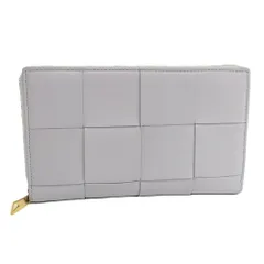 BOTTEGA VENETA ラウンドファスナー長財布 マキシイントレチャート レザー パープル系