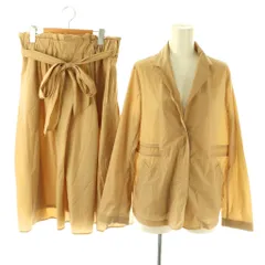 ドゥクラッセ DoCLASSE セットアップ 上下 ジャケット テーラード 薄手 スカート ロング フレア 11 ベージュ /NR ■ECD001