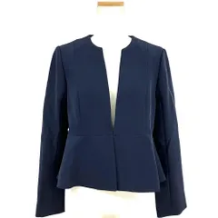 セルフォード CELFORD ペプラム ノーカラージャケット ポリエステル ネイビー 36 レディース【中古】