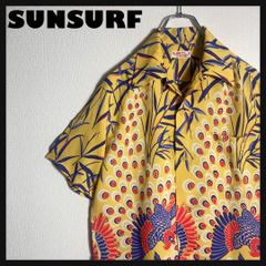 極美品】SUNSURF アロハシャツ 半袖 開襟 三代目豊国 一谷嫩軍記 L 