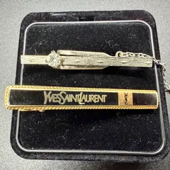 【激安】ラインストーン ネクタイピン YSL イヴサンローラン ゴールド シルバー