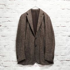 美品】HILTON 鹿の子 薄手 スプリング テーラードジャケット リネン混 