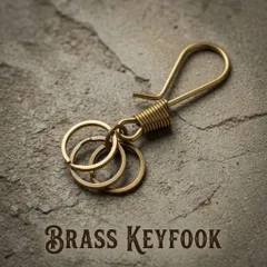 アメカジ アメリカ USA ビンテージ 真鍮 キーホルダー ブラス フック キーチェーン ウォレットチェーン パーツ バイカー ; USBS-004