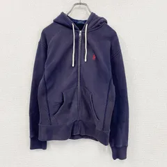 POLO RALPH LAUREN　ポロラルフローレン　フルジップパーカー/フーディー　刺繡ロゴ　紺　ネイビー　XSサイズ　古着