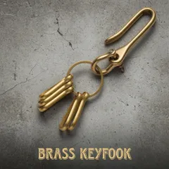 アメカジ アメリカ USA ビンテージ 真鍮 キーホルダー ブラス フック キーチェーン ウォレットチェーン パーツ バイカー  ; USBS-006