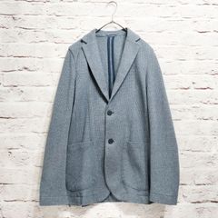 美品】HILTON 鹿の子 薄手 スプリング テーラードジャケット リネン混 